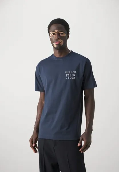 Футболка с принтом Small Stencil Unisex Études, цвет stencil navy