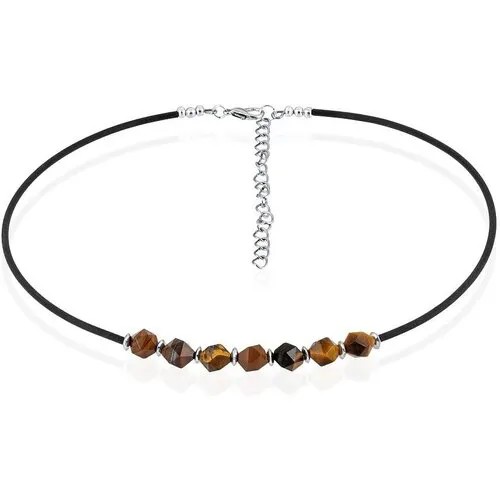 Колье Koshika, тигровый глаз, длина 45 см, коричневый