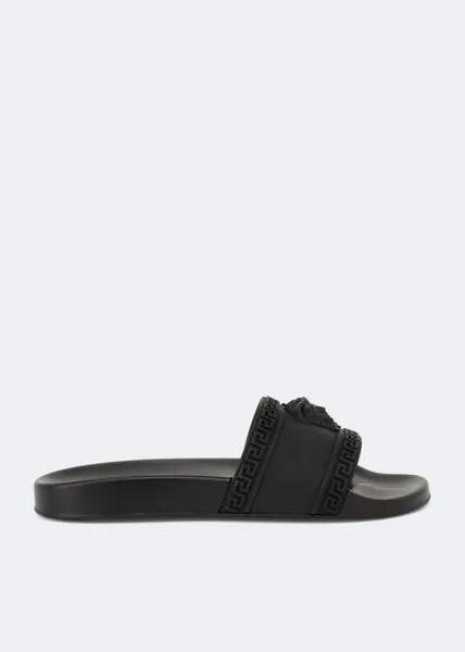 Шлепанцы VERSACE Medusa rubber slides, черный