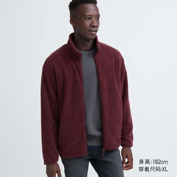 Толстовка Heather Fleece на молнии Uniqlo, бордово-красный