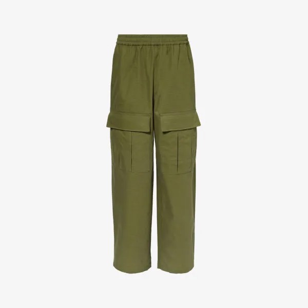 Prudento широкие брюки свободного кроя с карманами и клапанами Acne Studios, зеленый