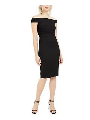 TRINA TURK Женское черное эластичное платье с короткими рукавами до колен, коктейльное облегающее платье 6
