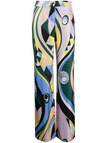 Emilio Pucci брюки широкого кроя с абстрактным принтом
