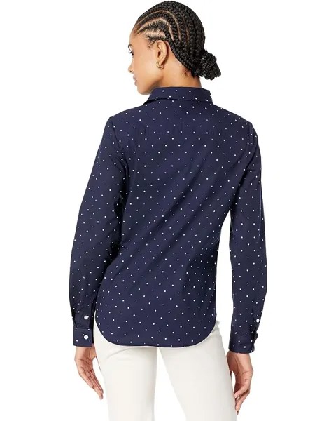 Рубашка U.S. POLO ASSN. Long Sleeve Dot Stretch Poplin Shirt, цвет Navy/Pink