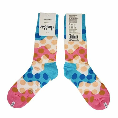 Носки Happy Socks Носки, размер 36-40, белый, голубой, бежевый, бирюзовый