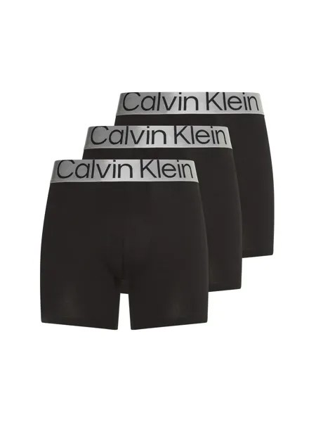 Боксеры Calvin Klein Underwear (3 шт. в упаковке, 3 шт. в упаковке) с логотипом на поясе нежно-серого цвета, черный