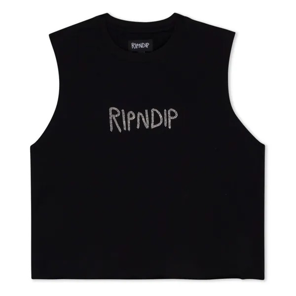 Футболка RIPNDIP Og Ripndip Cropped Rhinestone Tank Black