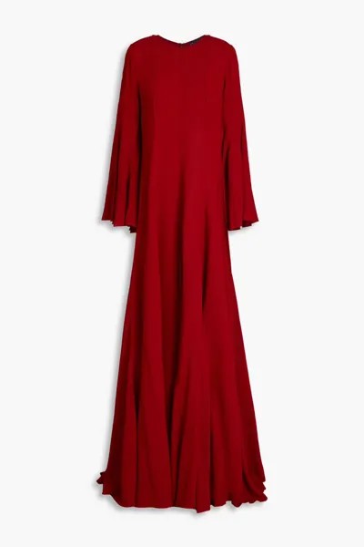 Платье макси из крепа Oscar De La Renta, бордовый