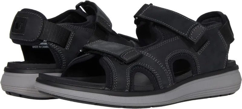 Сандалии на плоской подошве Venture River Sandal Florsheim, цвет Black Crazy Horse