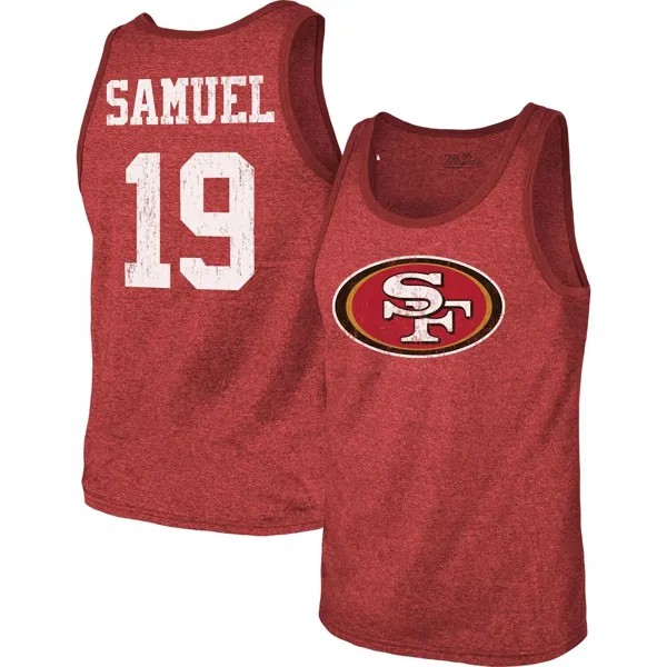 Мужская майка Majestic Threads Deebo Samuel Scarlet San Francisco 49ers, имя и номер игрока, футболка Tri-Blend