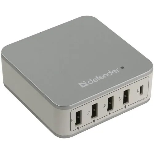 Блок питания DEFENDER UPA-50, 4xUSB + Type C,