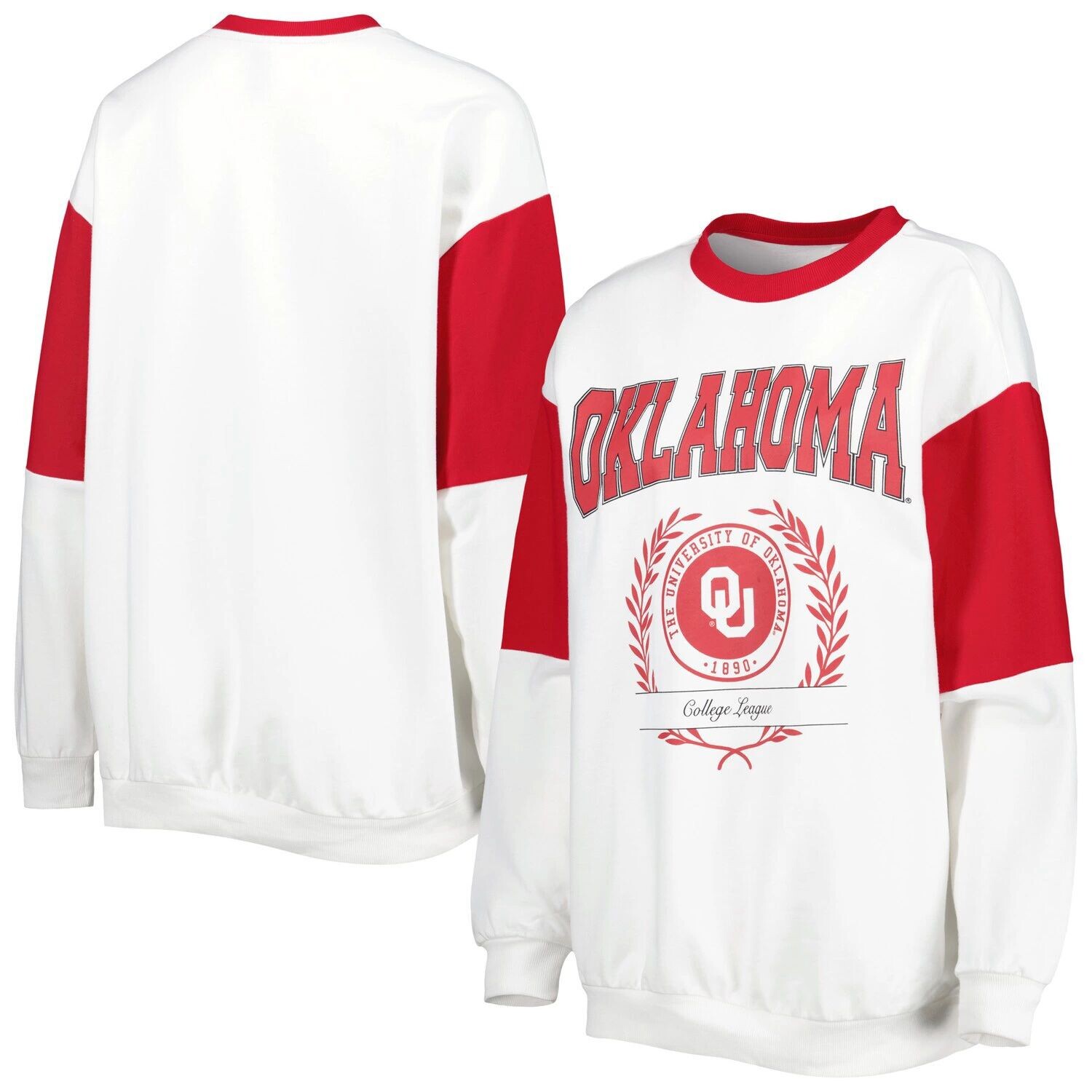 Женский пуловер с длинным рукавом Gameday Couture Oklahoma Early It's A Vibe, белый свитшот «летучая мышь»
