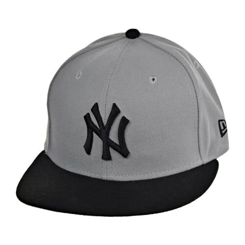 Мужская приталенная кепка New Era New York Yankees 59Fifty серо-черная