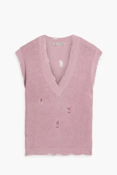 Потертый хлопковый свитер Cotton By Autumn Cashmere, розовый
