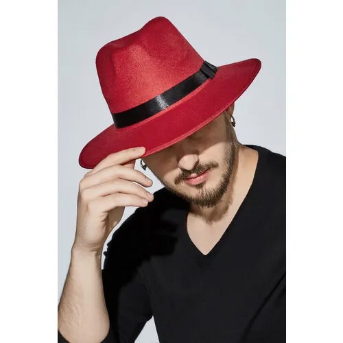Шляпа федора Nothing but Love демисезонная, размер 56/59, красный