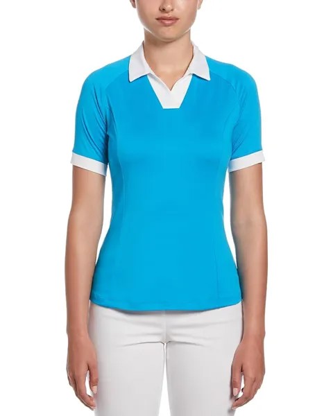 Поло Callaway V-Placket Color-Block Short Sleeve, цвет Vivid Blue