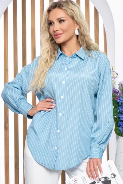 Рубашка женская LT Collection Оксана Б5239 голубая 52 RU