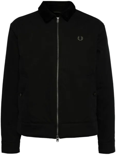 Fred Perry бомбер на молнии с вышитым логотипом, черный