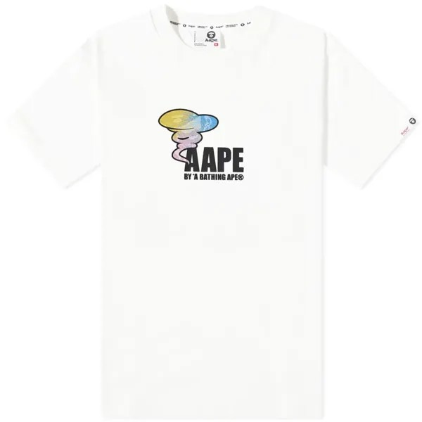 Дымчатая футболка AAPE & Peace, слоновая кость