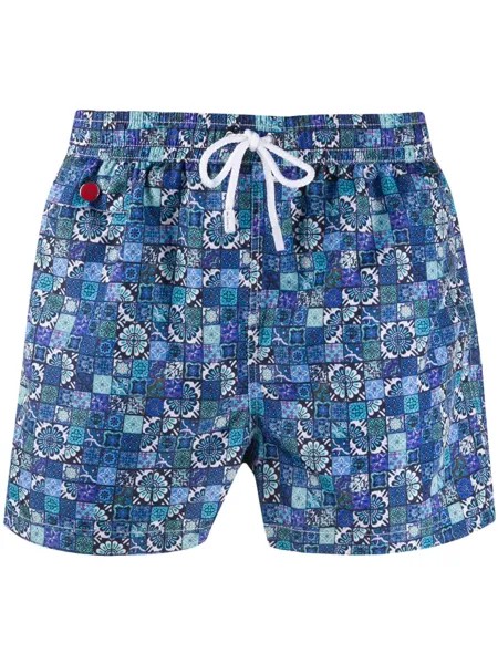 Kiton плавки-шорты с геометричным принтом