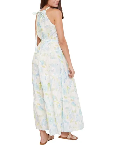 Платье bella dahl Halter Maxi Dress, цвет Aqua Floral Print