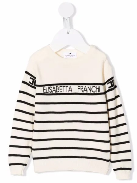 Elisabetta Franchi La Mia Bambina полосатый джемпер с логотипом