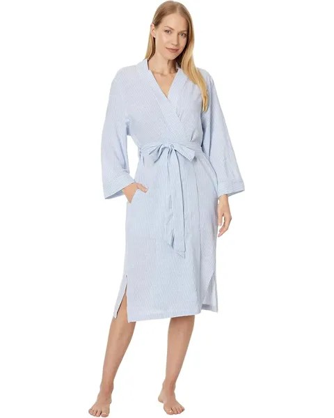 Халат Eberjey Nautico Robe, цвет Wedgewood Blue/White