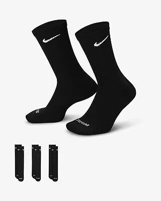 Мужские носки для тренинга Nike Everyday Plus с мягкой подкладкой, черные (3 пары) - L