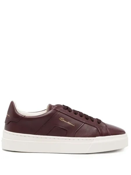 Santoni кроссовки с логотипом, красный