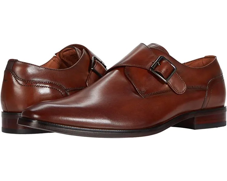 Оксфорды Sorrento Plain Toe Single Monk Strap Florsheim, коньяк гладкий