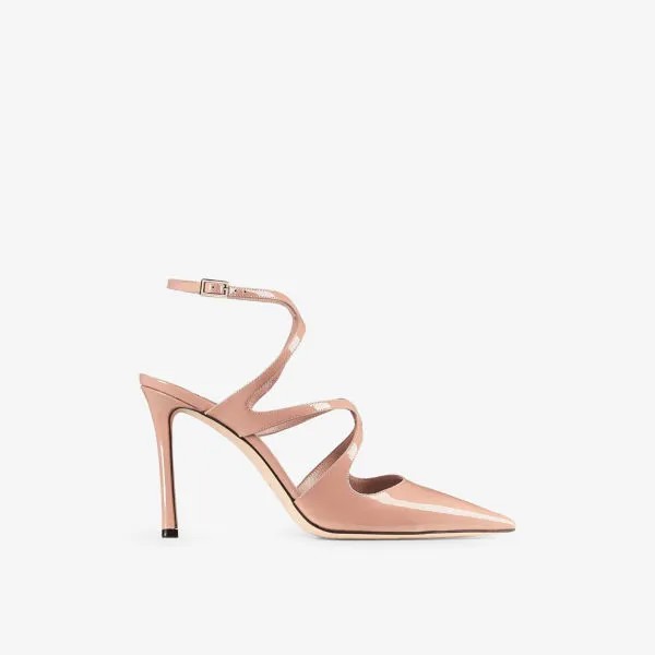 Туфли Azia 95 на лакированном каблуке с острым носком Jimmy Choo, розовый