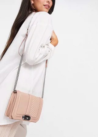 Стеганая сумка на плечо светло-коричневого цвета Rebecca Minkoff-Коричневый цвет