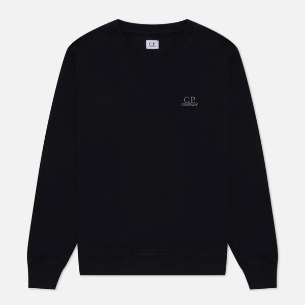 Мужская толстовка C.P. Company Cotton Fleece Logo Garment Dyed чёрный, Размер S