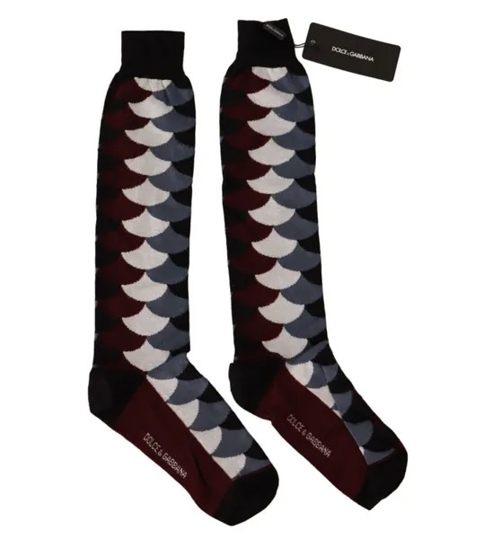 Мужские носки DOLCE - GABBANA, хлопковые эластичные носки до середины икры с разноцветным рисунком. л 150 долларов США