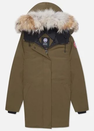 Женская куртка парка Canada Goose Victoria, цвет оливковый, размер S