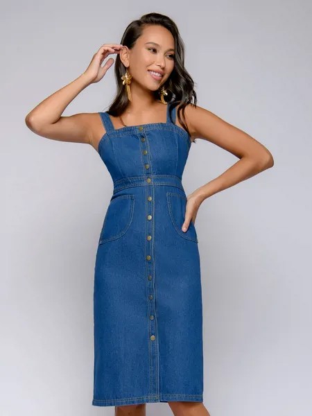 Сарафан женский 1001dress 0152201-30227 голубой 46