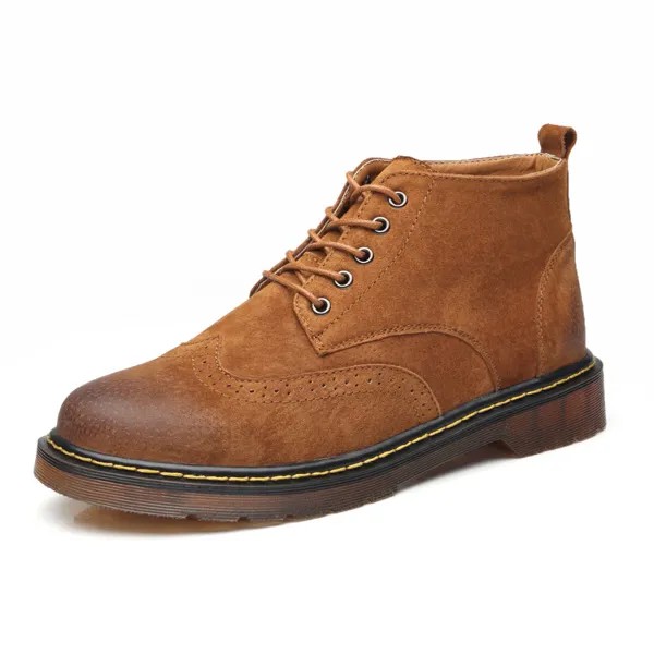 Мужские повседневные ботинки 2021, мужские кожаные ботинки, Рабочая защитная обувь, зимние водонепроницаемые ботильоны, броги, размеры 38-46