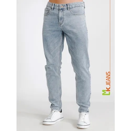 Джинсы зауженные MkJeans, размер 30, голубой, белый