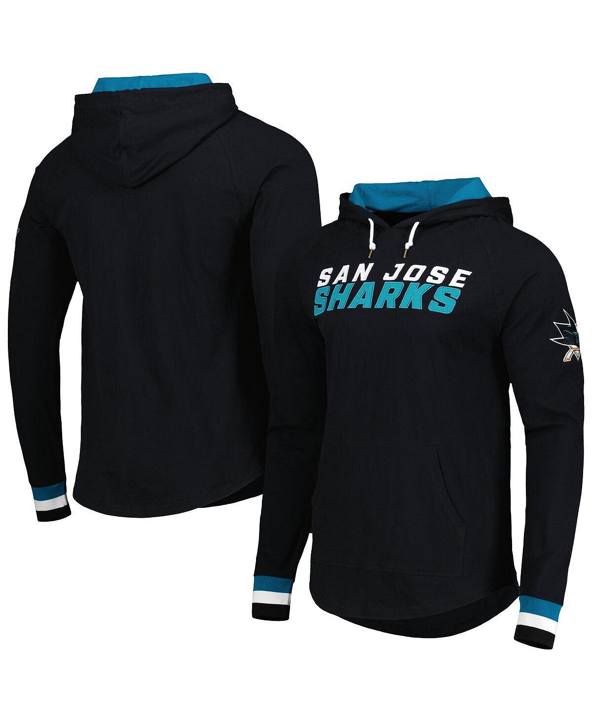 Мужская черная футболка с длинным рукавом и худи San Jose Sharks Legendary Slub Mitchell & Ness