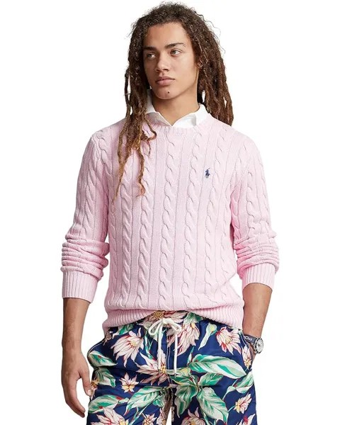 Свитер Polo Ralph Lauren Cable-Knit Cotton Sweater, розовый