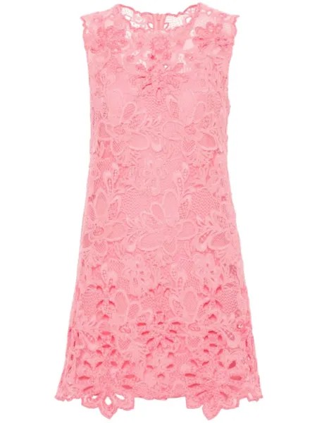 Ermanno Scervino кружевное платье мини, розовый
