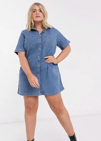 Синее джинсовое платье Levi's Plus-Синий