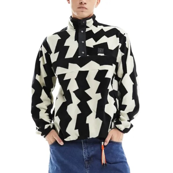 Свитшот Volcom Mock Neck Half Snap Fleece, белый/черный