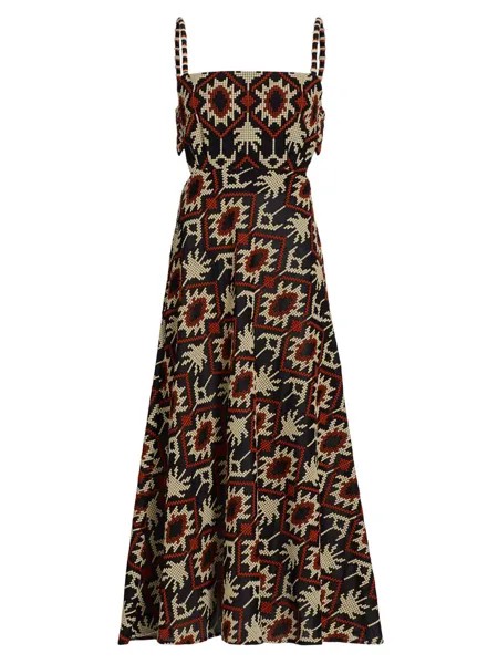 Платье миди из вуали с вышивкой Tropical Andes Johanna Ortiz, серый