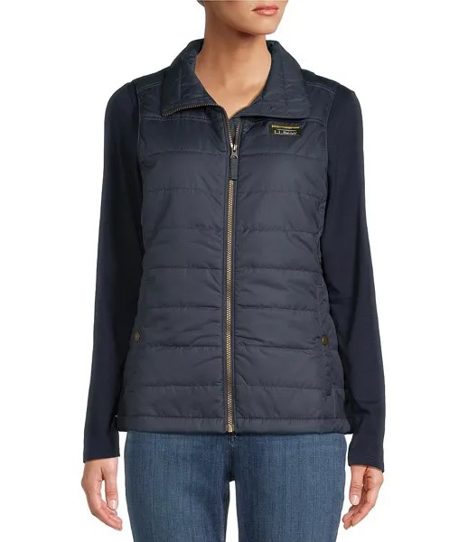 Классический пуховик с воротником-стойкой и молнией спереди L.L.Bean Mountain, серый