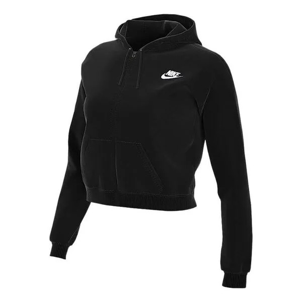 Куртка спортивные с капюшоном с логотипом Nike, черный