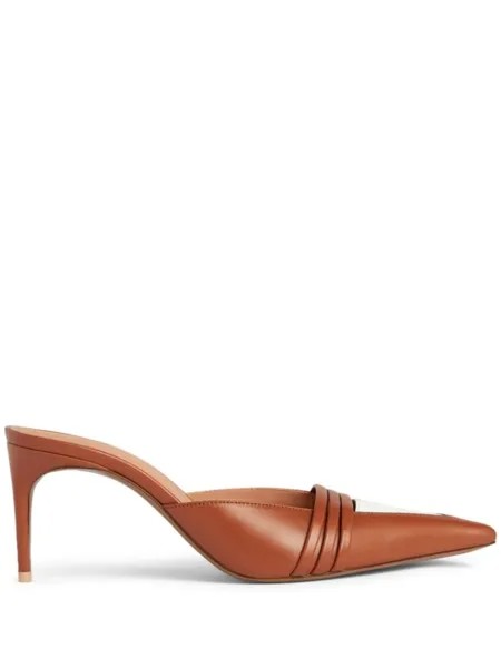 Malone Souliers кожаные мюли Taron 70 мм, коричневый