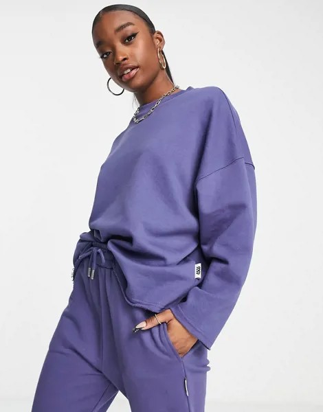 Oversized-свитшот в стиле 90-х с необработанным краем ASOS 4505-Коричневый цвет