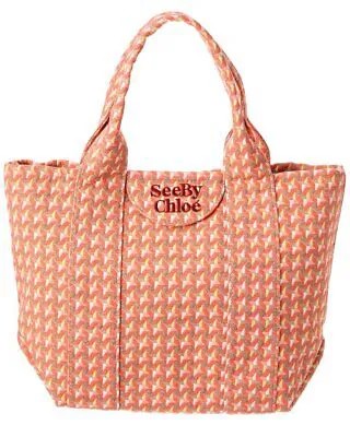 Маленькая женская сумка-тоут из жаккардовой ткани See By Chloé Laetizia, оранжевая