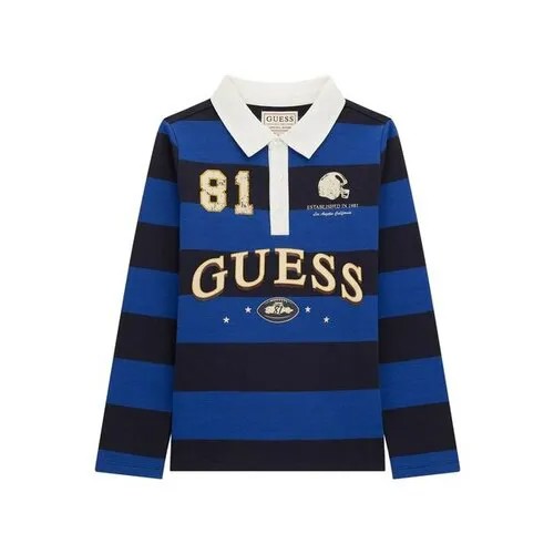 Лонгслив GUESS, размер 10 лет, синий, черный